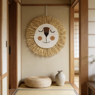 ins风房间装饰儿童房装饰卧室挂饰入户门墙上装饰品悬挂狮子