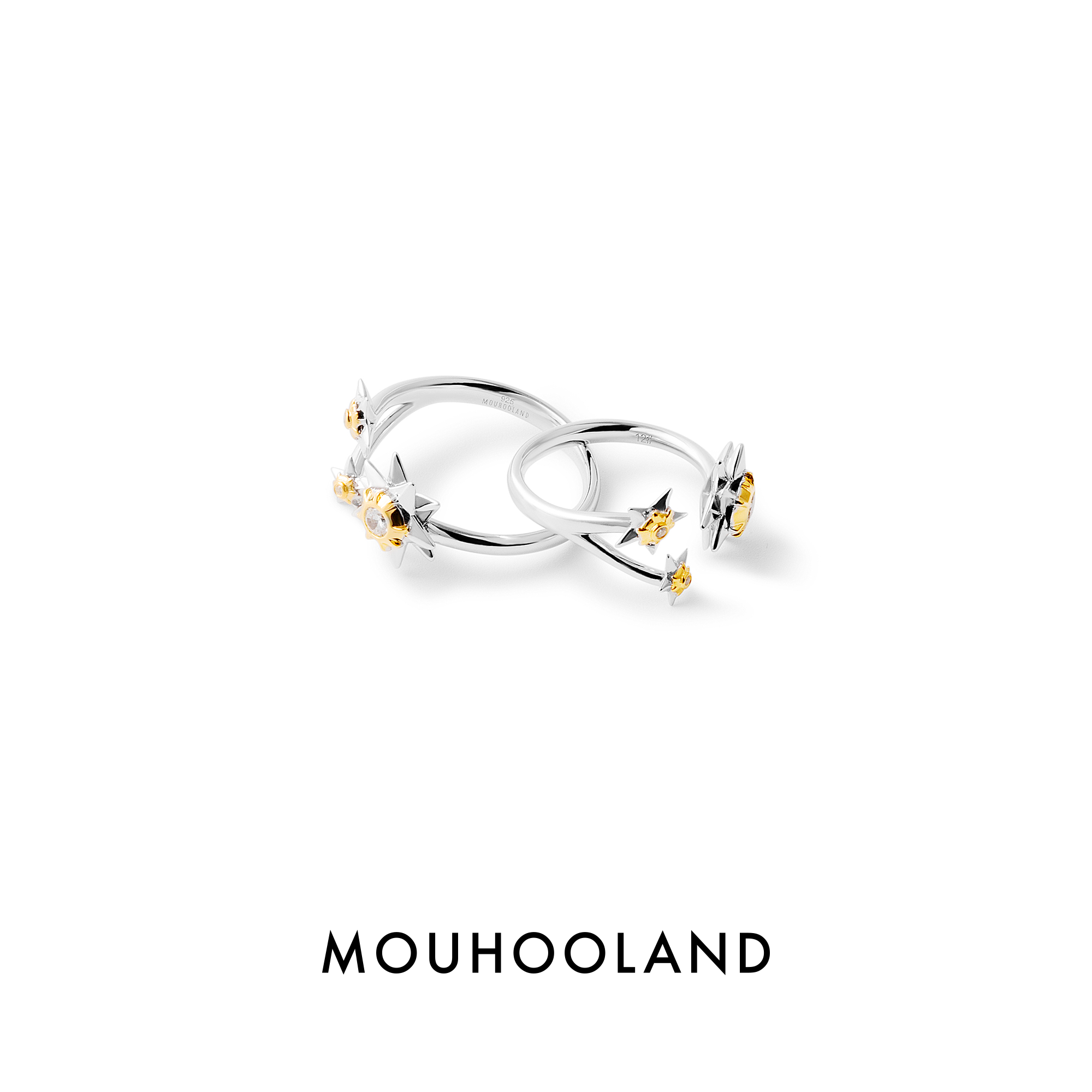 Mouhooland/暮后之地原创设计925银海星戒指情侣款开口戒国潮指环