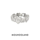 Mouhooland 暮后之地刻骨铭心爱心戒指925银拉丝工艺小众原创设计