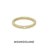 Mouhooland 暮后之地蕾丝系列蕾丝刺绣细戒原创设计感食指戒指环