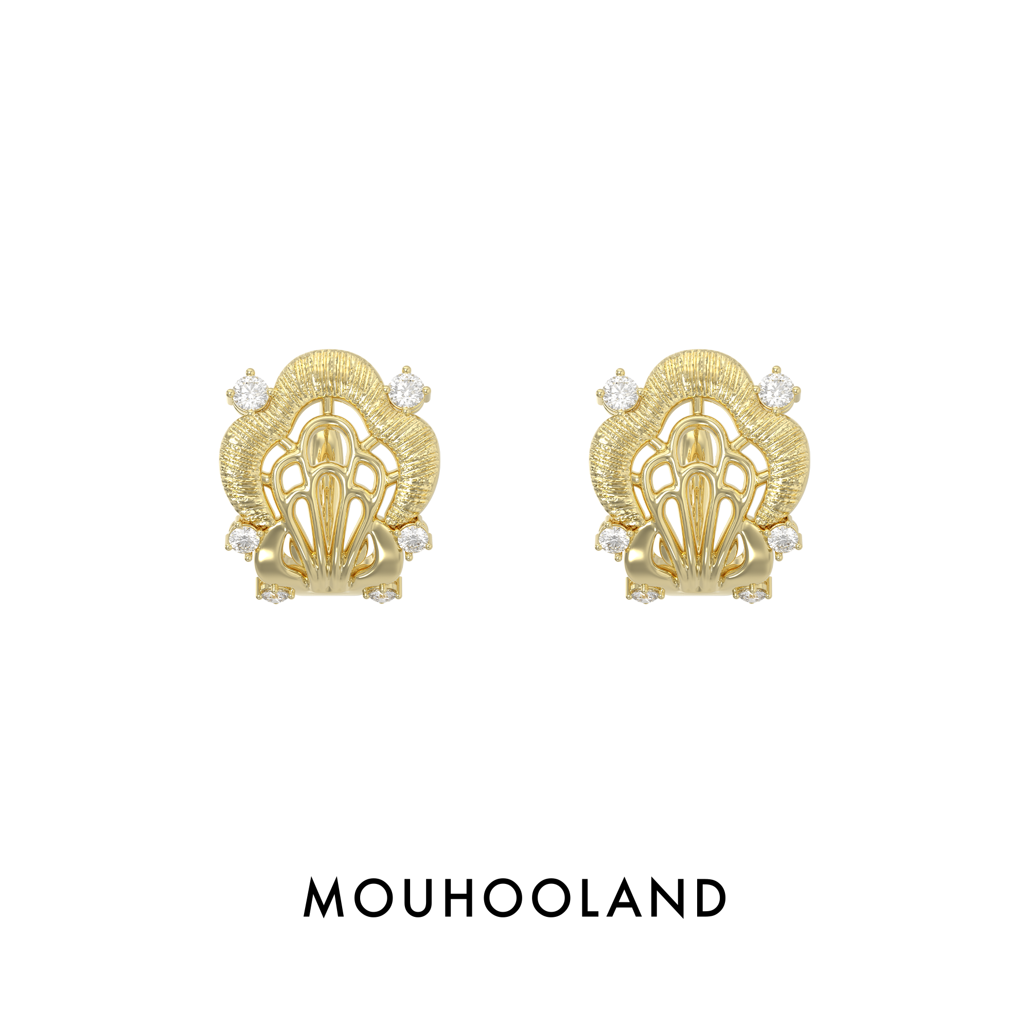 Mouhooland/暮后之地蕾丝系列蕾丝镂空耳环原创设计感小众耳钉图片