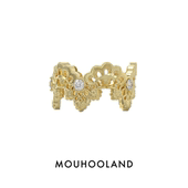 Mouhooland 暮后之地蕾丝系列蕾丝藤蔓戒指原创设计感食指戒指环