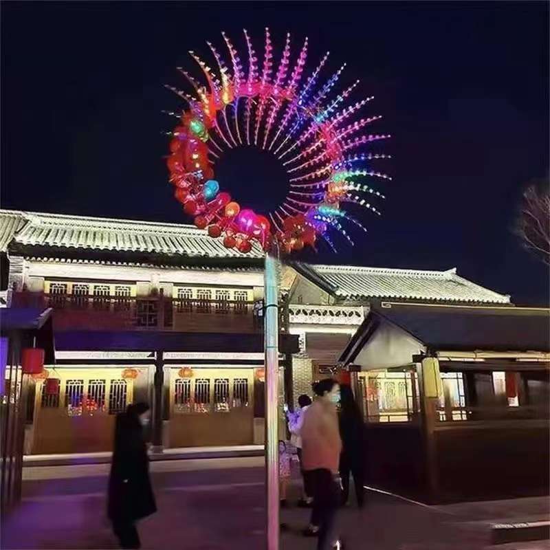 不锈钢风动雕塑户外景观灯发光转动风车灯广场公园动态装饰灯文旅