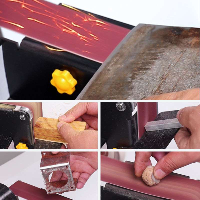 800W砂带机小型迷你电动抛光机微型木工打磨机定角磨机台式其它