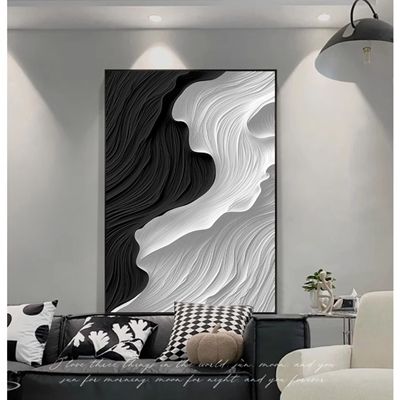 客厅沙发背景墙橙色落地画