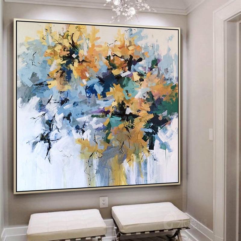 微喷晶瓷欧式花纯手工晶瓷定制餐厅装饰画玄关背景墙壁画大幅挂画图片