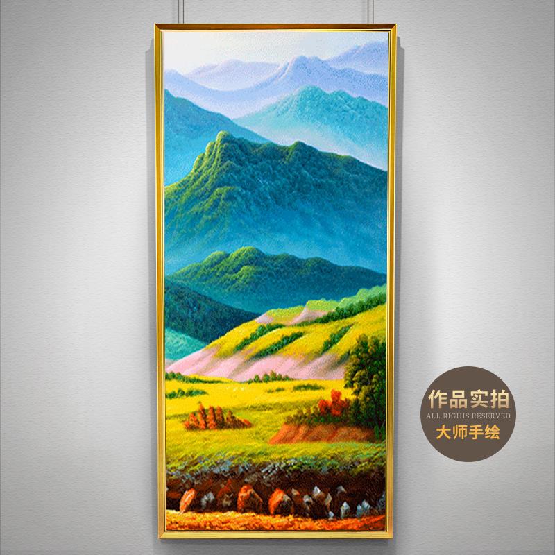 巨人山晶瓷美式轻奢玄关装饰画客厅走廊过道竖版壁画山水风景挂画图片