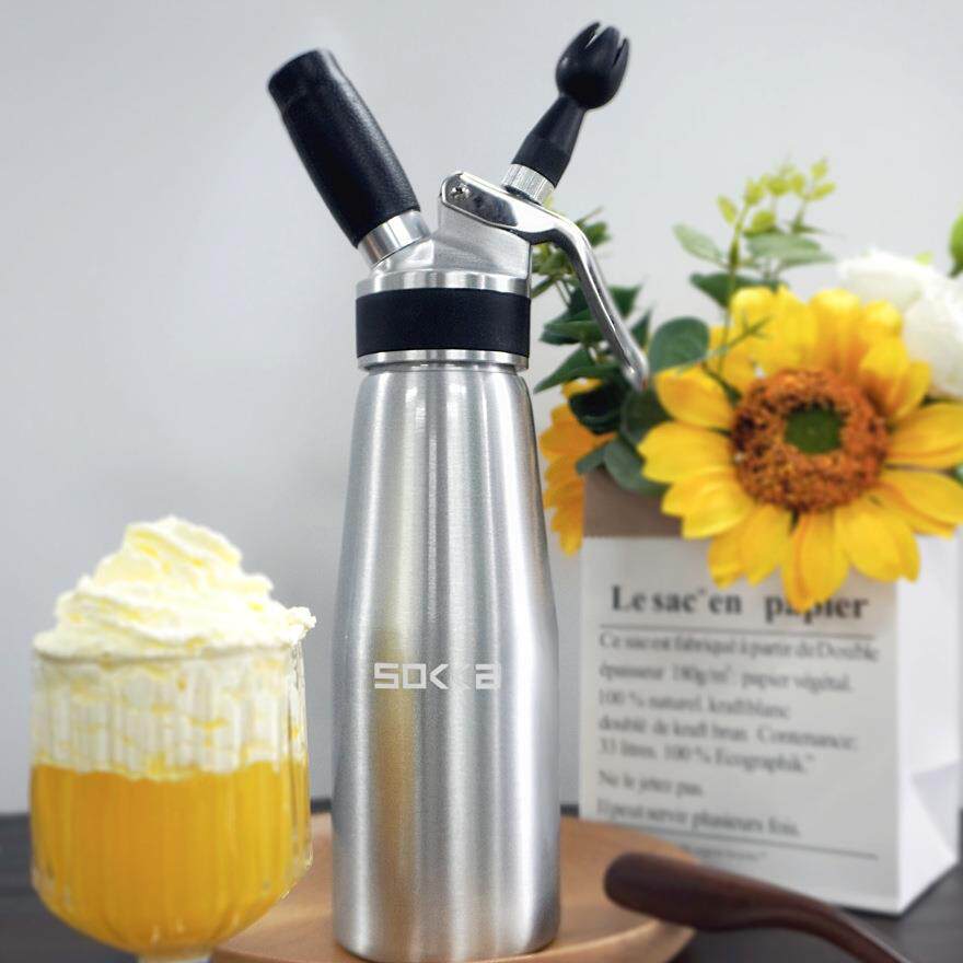 SOKKA打奶油搅拌器铝制500ml发泡器奶油枪虹吸瓶奶油打发神器