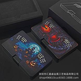 七合一按键卡片轮盘骰子套装 DND龙与地下城RPG金属骰子套装