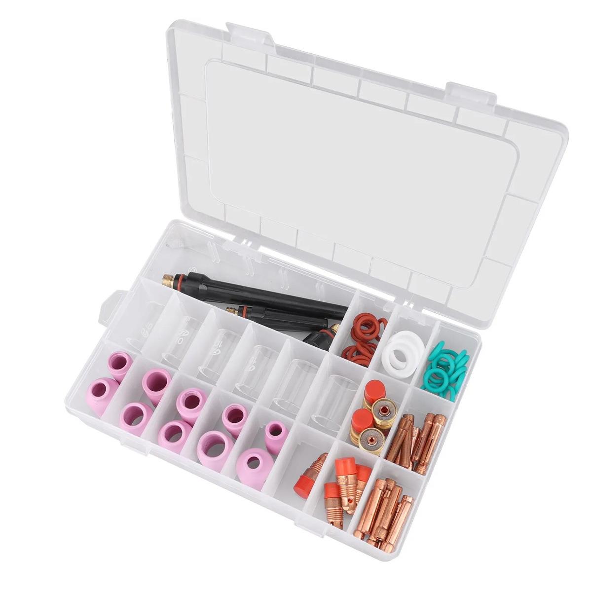 55件套TIG气体透镜夹头配件玻璃杯组合套件适配WP-17/18/26