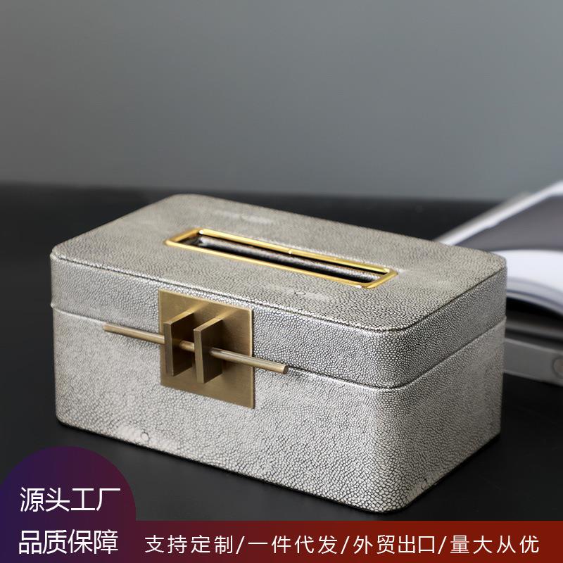 新品中式锁灰白色首饰盒装饰品摆件软装样板间桌面首饰盒摆件