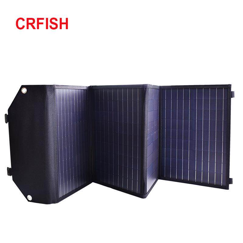 CRFISH户外野营100W便携式折叠太阳能电池充电板太阳能折叠包