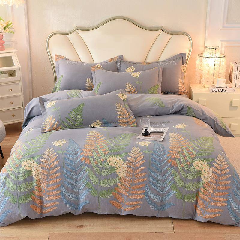 新款床上四件套纯棉加厚床单被套四件套生态磨毛床上用品南通家纺