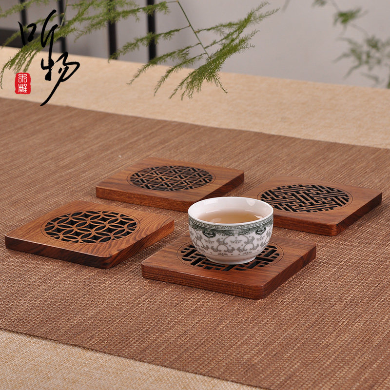 红木质杯垫摆件茶壶托茶杯底座实木托架茶艺茶具配件商务礼盒礼品