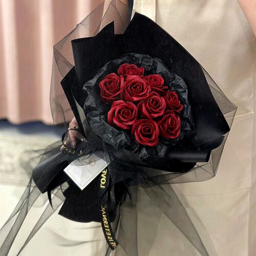 永生花仿真香皂花高级感芭蕾风玫瑰花束小众送女朋友闺蜜生日礼物