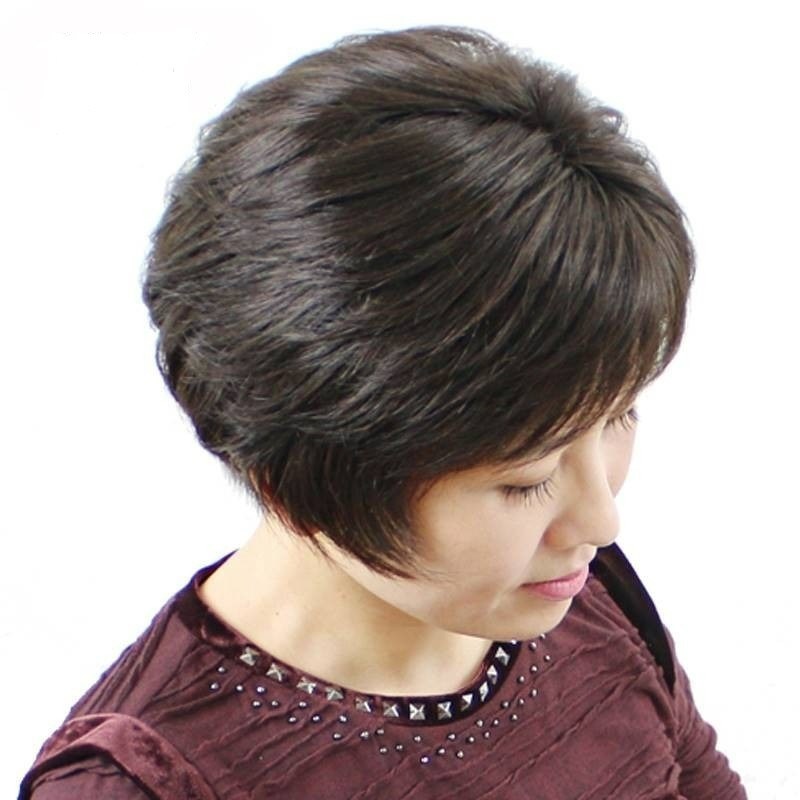 真人发丝全真发假发女短发奶奶假发头套女士光头整顶中老年全真发