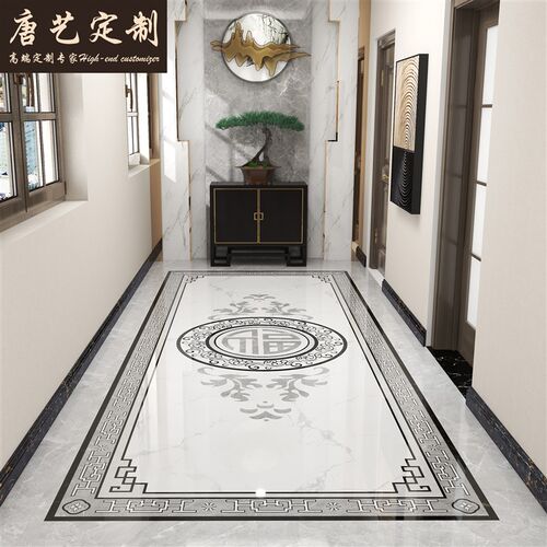 拼花地砖800x800客厅拼花瓷砖过道玄关微晶石地板砖餐厅拼图定制