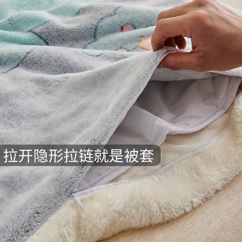 Q抗菌儿童毛毯婴儿春秋被子幼儿园午睡盖毯宝宝珊瑚绒毯冬季加厚