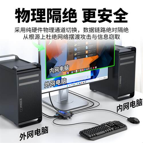 hdmi切换器kvm二进一出2口4口打印机笔记本台式电脑电视共用显示