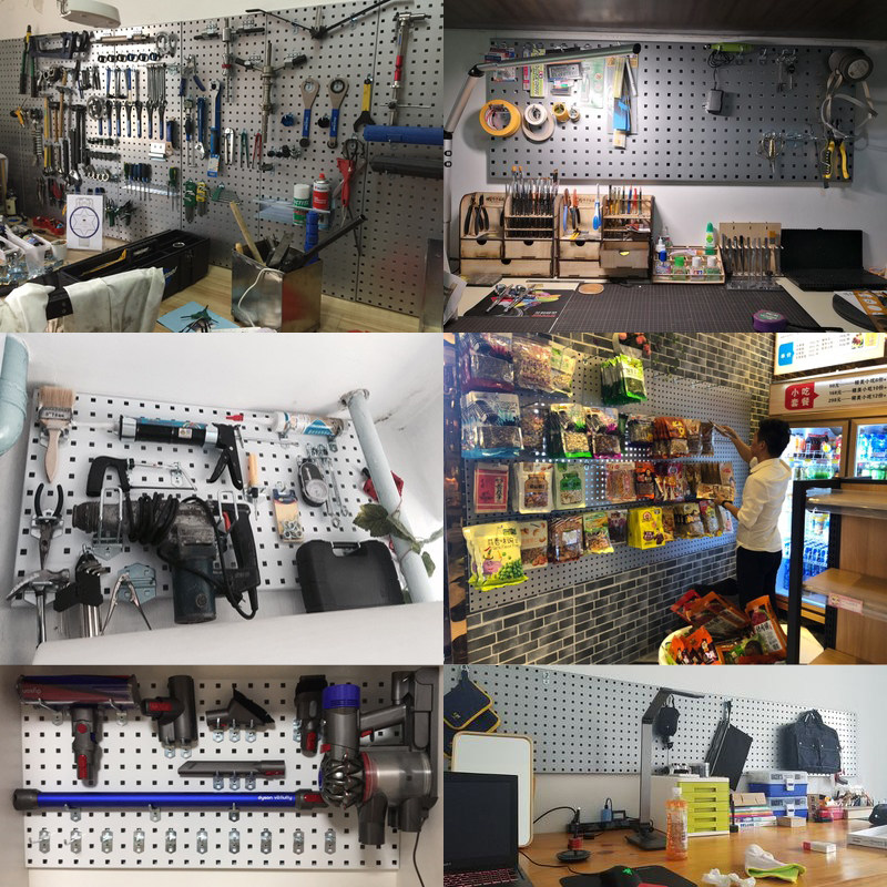 方孔工具挂板挂钩套餐 可壁挂可升降洞洞板挂钩 金属材质工具挂钩