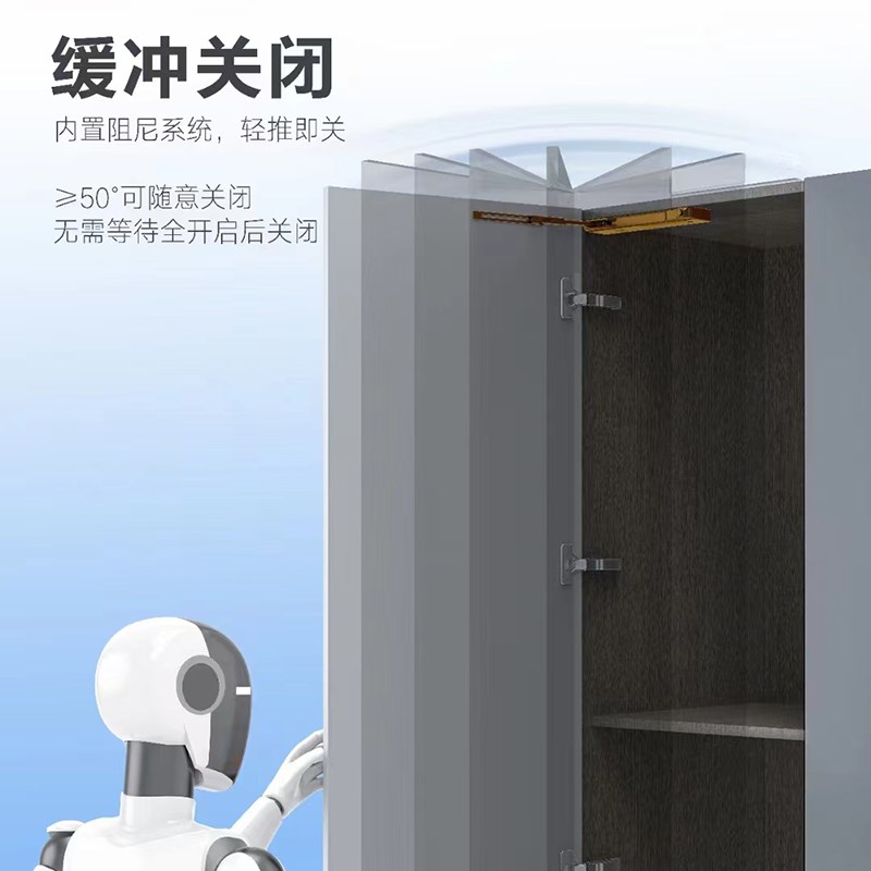 重型自动开门器适用于衣柜门的免拉手按弹器 C82型铸铝闭门器装饰