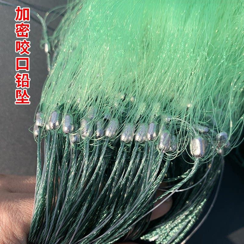 进口绿丝渔网三层沉网粘网软丝捕鱼网鲫鱼鲤鱼水库河湖挂底网沾网