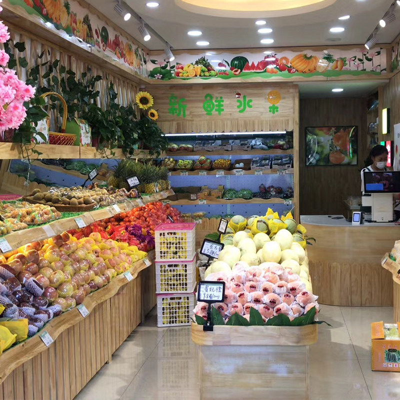 阶梯式水果货架展示架定制超市水果蔬菜架多层创意水果店货架中岛