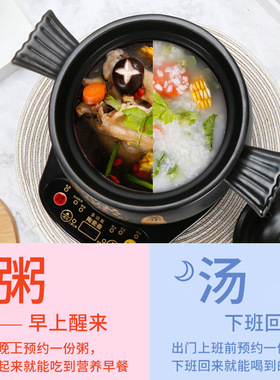 电炖锅免看管全自动煲汤锅煮粥锅家用陶瓷智能电砂锅煲多功能快炖