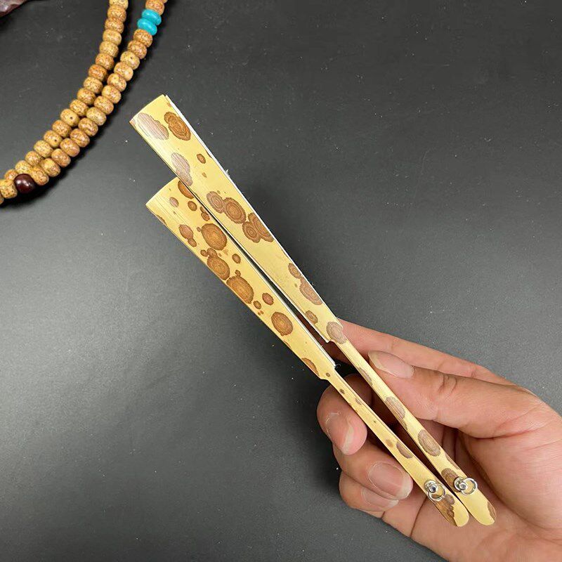 古风5寸6寸梅妃竹小扇子苏工扇面斑竹宣纸折扇迷你文玩扇空白纸扇