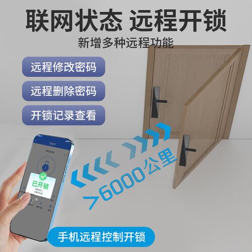 通通锁公寓民宿智能门锁家用防盗木门指纹远程密码锁日租房电子锁