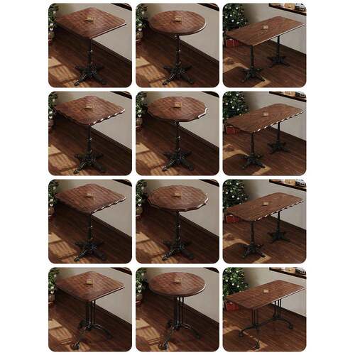 美式西餐咖啡厅方桌实木酒吧雪茄吧圆桌子覆古酒馆甜品店茶几桌椅