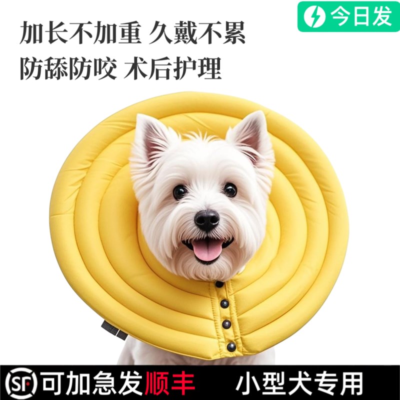 西高地专用加长伊丽莎白圈小型犬狗加深舒服脖圈宠物加宽狗头套罩