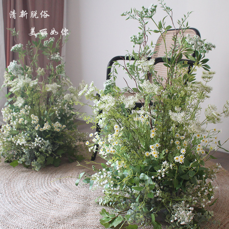 仿真花波斯菊摆件花艺 影楼摄影拍照假花背景摆件 婚庆婚礼路引花