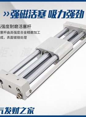 RMT磁偶式无杆气缸CY1S-10/15/20/25/32/40-100150气动滑台长行程