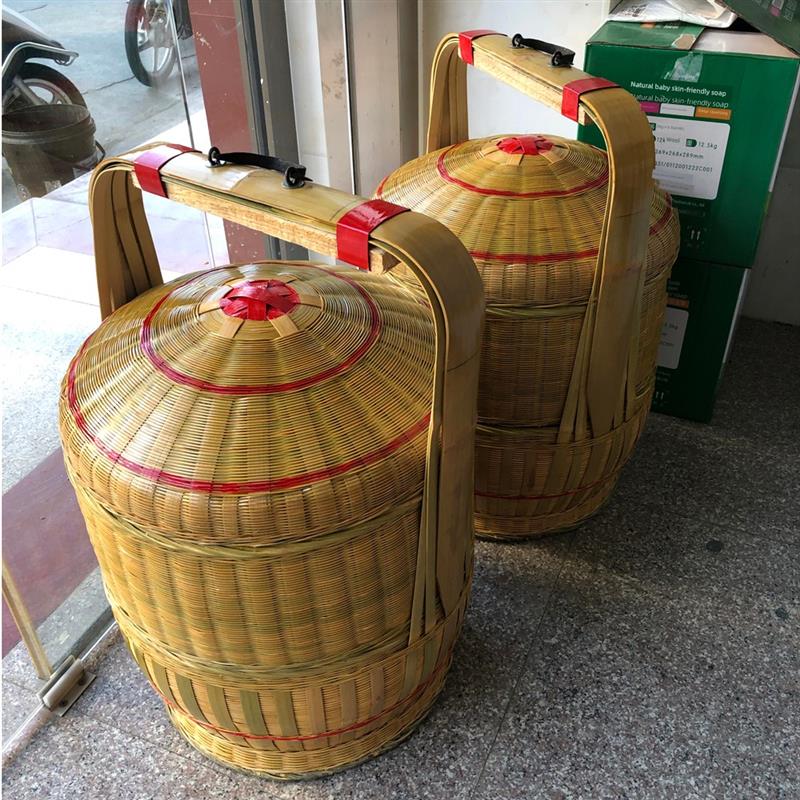 竹箩格竹编篮子箩筐隔客家拜神传统婚嫁糕点篮子斗箩盒箩担盒篮架
