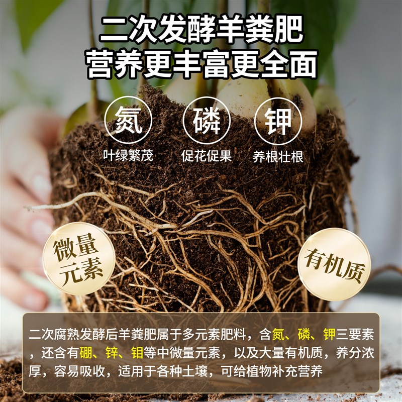 腐熟羊粪发酵有机肥料蔬菜专用100斤内蒙古羊粪蛋颗粒鸡粪肥