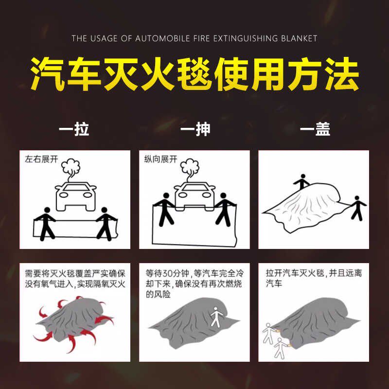 新能源汽车灭火毯玻璃纤维耐高温防火阻燃布充电动车衣自燃隔氧