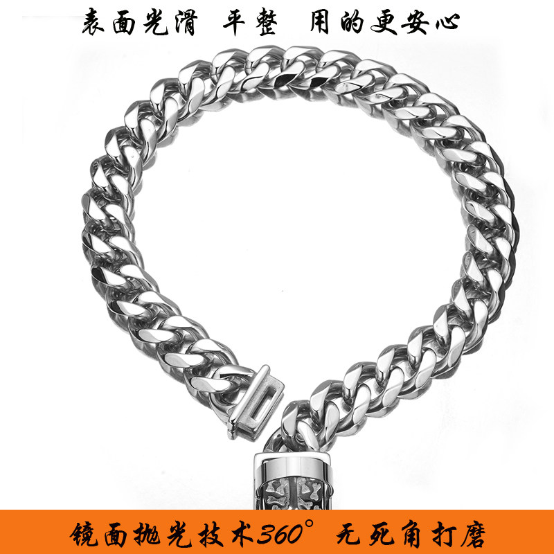 狗项圈大型中大型牵引绳不锈钢狗链子金项链狗脖圈杜宾恶霸法斗