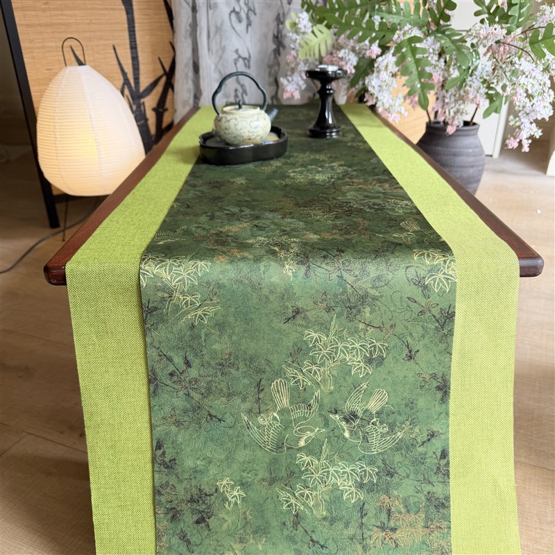 新中式防水茶席云纱桌席垫子高端桌旗轻奢长条茶几布茶具桌垫茶道
