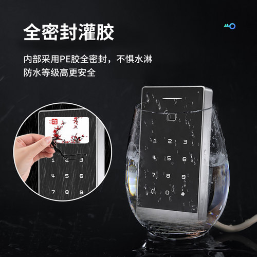 D2刷卡门禁系统All金属防水社区铁门玻璃门磁力锁密码门禁套装