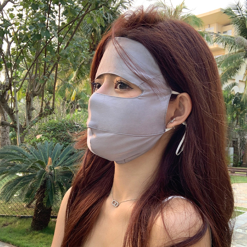 桑蚕丝真丝防晒面罩全脸防紫外线蓝光防辐射脸罩新款开车脸基尼