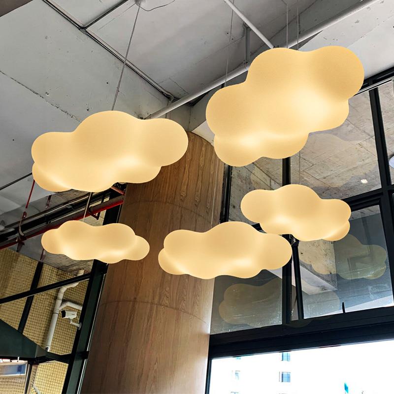 云朵吊灯大型商场吊顶灯中空艺术展厅餐厅装饰个性创意工程灯具