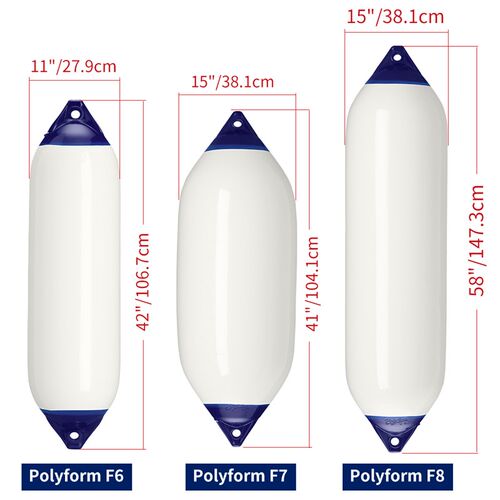 Polyform进口船用靠球防碰球靠岸碰垫防撞游艇渔船船海上
