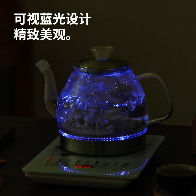 茶吧机烧水壶高硼硅玻璃煮水壶蒸茶器配件单壶五环茶炉通用壶单个