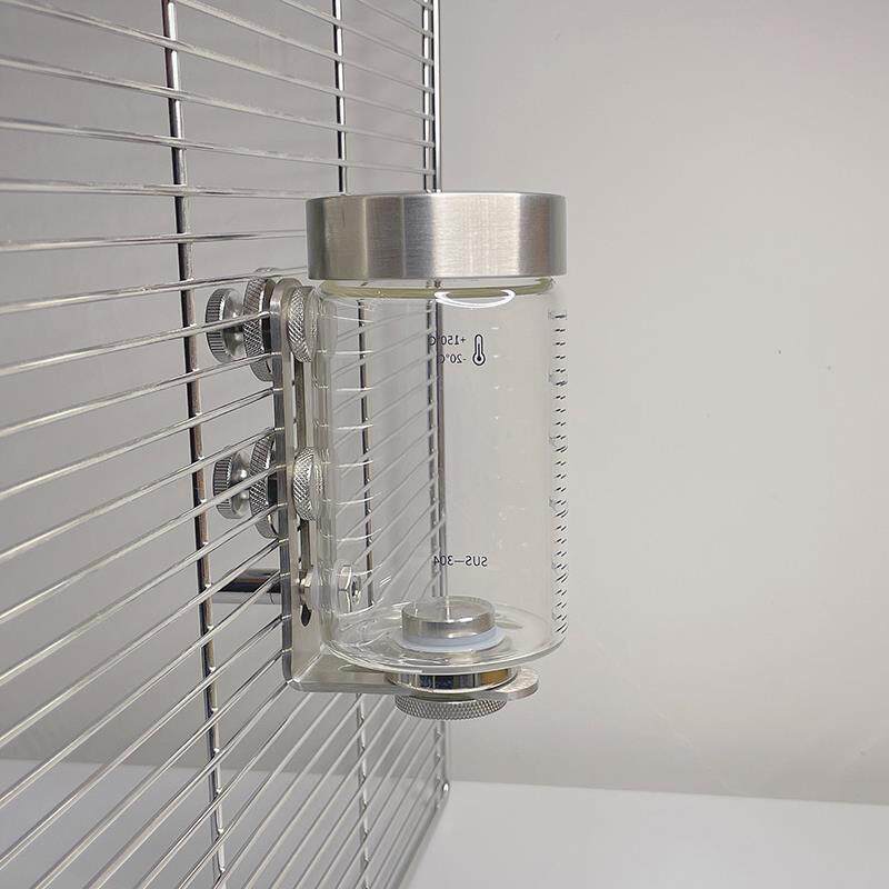 磁吸式鹦鹉撞针水壶不锈钢水嘴自动饮水器玻璃杯鸟禽用品鸟笼装饰