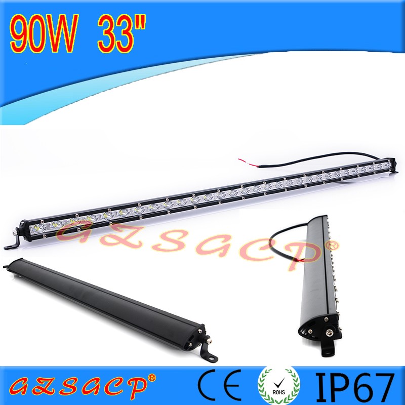 汽车LED单排超薄长条灯12V 24V车顶灯越野黄白光雾灯前杠中网射灯