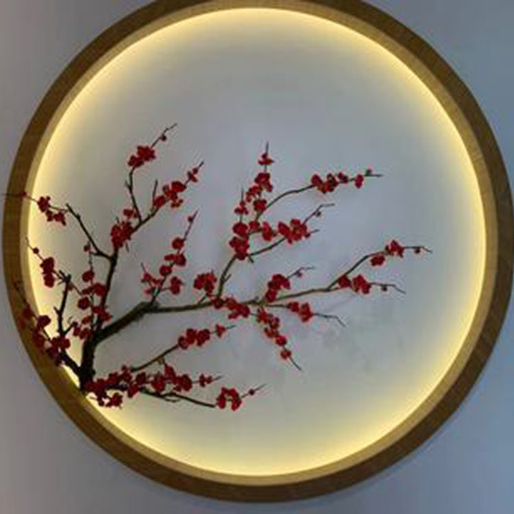 上海仿真腊梅花装饰桃花树客厅墙面花树店铺花瓶吊顶白花枝干树枝