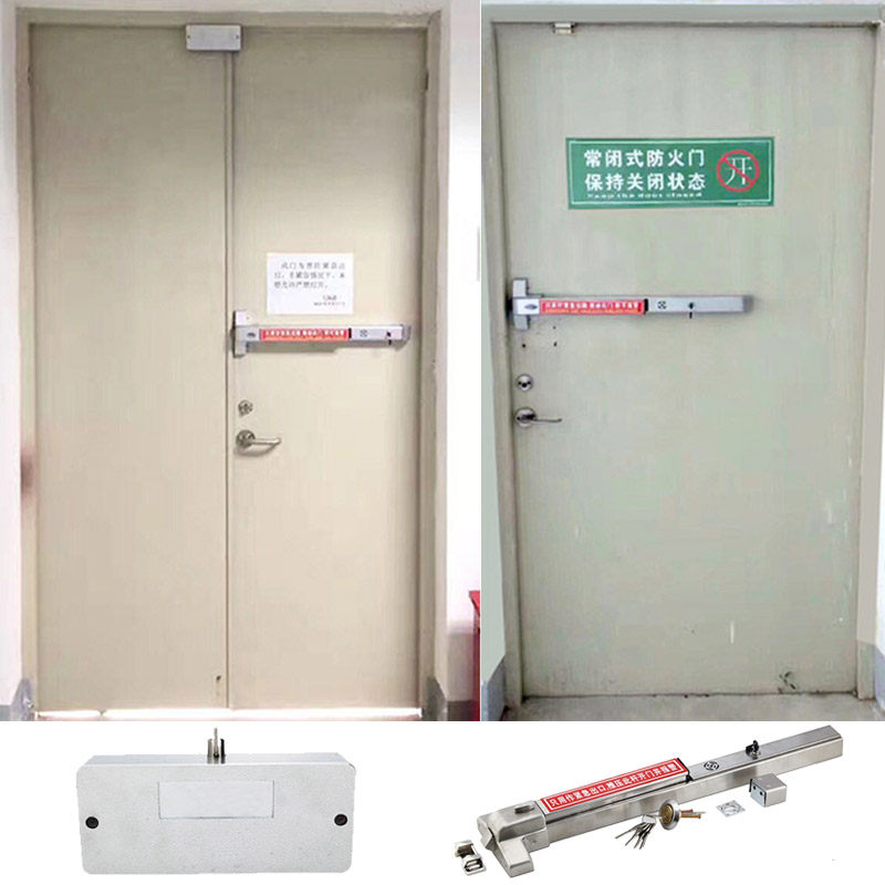 深圳制造消防门推杠锁 不锈钢防火门锁具 平推式逃生锁通道锁