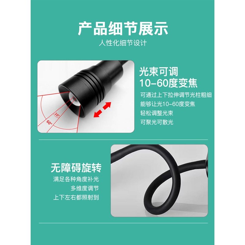 水缸养鱼灯变焦古法鱼陶瓷原生溪流缸补光灯族观赏照明led水草灯
