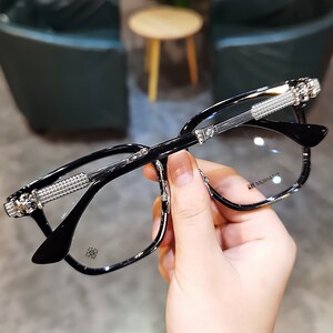 简丹萝心百搭板材眼镜框男女潮复古时尚素颜大框大脸近视眼镜架